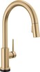 DELTA Delta Trinsic Brushed Gold Touch Kitchen Faucet with Pull Down Sprayer Modern Single Hole Touch On Kitchen Sink Faucet Single Handle Champagne Bronze 9159TCZDST