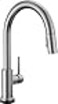 DELTA Delta Trinsic Brushed Nickel Touch Kitchen Faucet with Pull Down Sprayer Modern Single Hole Touch On Kitchen Sink Faucet Single Handle Arctic Stainless 9159TARDST