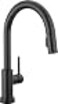 DELTA Delta Trinsic Matte Black Touch Kitchen Faucet with Pull Down Sprayer Modern Single Hole Touch On Kitchen Sink Faucet Single Handle Matte Black 9159TBLDST