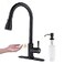 Keer Touchless Kitchen Faucet with Pull Down Sprayer Motion Sensor Kitchen Faucet with Kitchen Soap Dispenser Single Kitchen Faucet Pull Out FaucetMatte Black