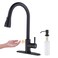 Keer Touchless Kitchen Faucet with Pull Down Sprayer Motion Sensor Kitchen Faucet with Kitchen Soap Dispenser Single Kitchen Faucet Pull Out FaucetMatte Black