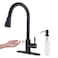 Keer Touchless Kitchen Faucet with Pull Down Sprayer Motion Sensor Kitchen Faucet with Kitchen Soap Dispenser Single Kitchen Faucet Pull Out FaucetMatte Black