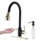 Keer Touchless Kitchen Faucet with Pull Down Sprayer Motion Sensor Kitchen Faucet with Kitchen Soap Dispenser Single Handle Pull Out Faucet for Kitchen SinkBlack and Polished Chrome
