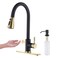 Keer Touchless Kitchen Faucet with Pull Down Sprayer Motion Sensor Kitchen Faucet with Kitchen Soap Dispenser Single Handle Pull Out Faucet for Kitchen SinkBlack and Polished Chrome