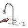 Keer Touchless Kitchen Faucet with Pull Down Sprayer Motion Sensor Kitchen Faucet with Kitchen Soap Dispenser Single Kitchen Faucet High Arc Pull Out Faucet for Kitchen Sink RVBrush Nickel