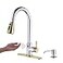 Keer Touchless Kitchen Faucet with Pull Down Sprayer Motion Sensor Kitchen Faucet with Soap Dispenser Single Handle High Arc Pull Out Faucet for Kitchen Sink RV Kitchen Gold and Polished Chrome