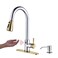 Keer Touchless Kitchen Faucet with Pull Down Sprayer Motion Sensor Kitchen Faucet with Soap Dispenser Single Handle High Arc Pull Out Faucet for Kitchen Sink RV Kitchen Gold and Polished Chrome