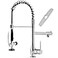 GIMILI Chrome Kitchen Faucet with Pull Down Sprayer Single Handle High Pressure Kitchen Sink Faucet Commercial DoubleHeaded Stainless Steel Kitchen Faucets Sink with Deck Plate