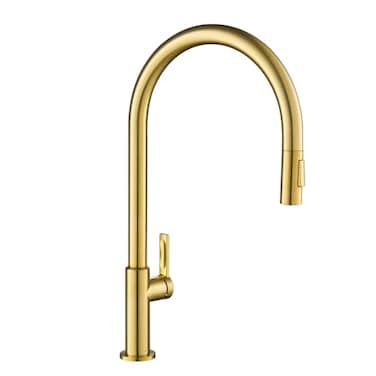 Kraus KRAUS Oletto HighArc Single Handle PullDown Kitchen Faucet in Brushed Brass KPF2821BB