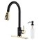 Keer Matte Black Single Handle Pull Down Kitchen Faucet with Soap Dispenser 3 Modes Sprayer Easy Assembly Single Handle High Arc Stainless Steel Faucet
