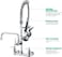BESTJEEF Commercial Wall Mount Kitchen Sink Faucet Brass Constructed Polished Chrome PreRinse Device 25 Height 8 Center with Spring Pull Down Sprayer and 12 Addon Spout 25 inches