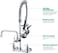 BESTJEEF Commercial Wall Mount Kitchen Sink Faucet Brass Constructed Polished Chrome PreRinse Device 25 Height 8 Center with Spring Pull Down Sprayer and 12 Addon Spout 25 inches