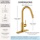 FORIOUS Gold Kitchen Faucet with Pull Down Sprayer Brushed Brass High Arc Gooseneck Modern Sink Faucet with CUPC Ceramic Cartridge Single Handle Stainless Steel and Deck Plate