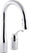 Kohler KOHLER 649CP Simplice Pull Down Kitchen Faucet 2Spray Faucet Kitchen Sink Faucet with Pull Down Sprayer Polished Chrome