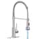 OWOFAN LED Light Kitchen Faucet with Pull Down Sprayer Sus304 Stainless Steel Industrial Single Handle Faucet for Farmhouse Camper Laundry Utility Rv Wet Bar Sinks Brushed Nickel 9003SN