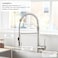 OWOFAN LED Light Kitchen Faucet with Pull Down Sprayer Sus304 Stainless Steel Industrial Single Handle Faucet for Farmhouse Camper Laundry Utility Rv Wet Bar Sinks Brushed Nickel 9003SN