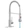 OWOFAN LED Light Kitchen Faucet with Pull Down Sprayer Sus304 Stainless Steel Industrial Single Handle Faucet for Farmhouse Camper Laundry Utility Rv Wet Bar Sinks Brushed Nickel 9003SN