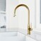 VIGO Bristol 19 H Single Handle PullDown Sprayer Kitchen Faucet in Matte Brushed GoldVG02033MG