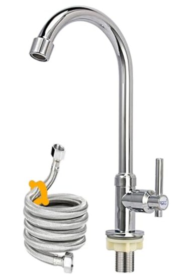 Gonabos Cold Water Faucet Only High Arc Single Handle One Hole Faucet for Kitchen Garden Bar Outdoor Boat CamperFree Cold Water Supply Lines