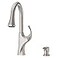 Pfister Miri Kitchen Faucet with Pull Down Sprayer and Soap Dispenser Single Handle High Arc Spot Defense Stainless Steel Finish F5297MRGS