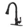 BWE Oil Rubbed Bronze Kitchen Faucet Solid Brass Pull Down Sprayer Faucet 3 Spray Modes High Arc Single Handle Faucet for Home Bar RV Farmhouse Sink