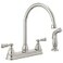 Peerless P2865LFSS Elmhurst TwoHandle Kitchen Faucet with Spray DeckMount Stainless