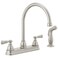 Peerless P2865LFSS Elmhurst TwoHandle Kitchen Faucet with Spray DeckMount Stainless