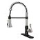 BWE Kitchen Faucet Kitchen Sink Faucet with Pull Down Sprayer Single Handle High Arc Faucet in Black and Brushed Nickel with 3 Modes Spray for RV Farmhouse Bar Kitchen Solid Brass Construction