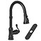 Homevacious Matte Black Kitchen Faucet with Pull Down Sprayer 3 Functions Vintage Single Handle Antique Brass Pull Out Sink Faucet 1 or 3 Hole with Deck Plate Supply Lines for Farmhouse Camper Rv Bar