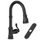 Homevacious Matte Black Kitchen Faucet with Pull Down Sprayer 3 Functions Vintage Single Handle Antique Brass Pull Out Sink Faucet 1 or 3 Hole with Deck Plate Supply Lines for Farmhouse Camper Rv Bar
