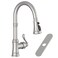 Homevacious Kitchen Faucet with Pull Down Sprayer Brushed Nickel 3 Spray Modes Vintage Single Handle Antique Brass Sink Faucet 1 or 3 Hole with Deck Plate Supply Lines for Farmhouse Camper Rv Bar by
