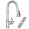 Homevacious Kitchen Faucet with Pull Down Sprayer Brushed Nickel 3 Spray Modes Vintage Single Handle Antique Brass Sink Faucet 1 or 3 Hole with Deck Plate Supply Lines for Farmhouse Camper Rv Bar by