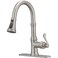 BATHFINESSE Bathfinesse Kitchen Sink Faucet Brushed Nickel with Pull Down Sprayer 3 Mode Faucet for Kitchen Sink Single Handle High Arc Commercial Stainless Steel Pull Out RV Kitchen Faucet BarDeck Pl