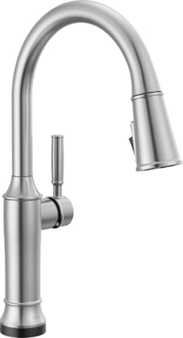 DELTA Delta Renaldi Kitchen Faucet with Pull Down Sprayer Brushed Nickel Kitchen Sink Faucet Delta ProClean Lumicoat Arctic Stainless 9184TLARPRDST