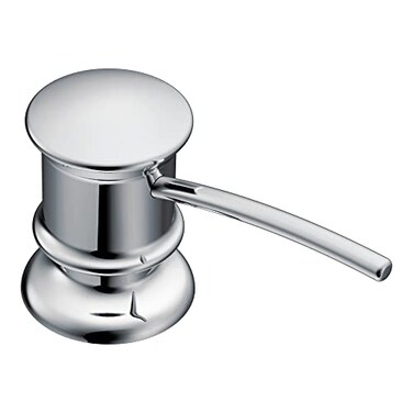 Moen 3944 Deck Mounted Kitchen Soap Dispenser with Above the Sink Refillable Bottle Chrome