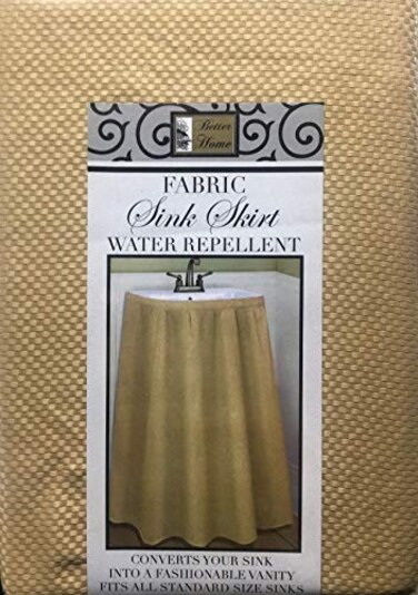 Better Home Mosaic Fabric Sink Skirt Self Stick Water Repellent Sand