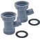 XJKJSX XJKJ 2 pcs kitchen sink drain pipe adapter Yshaped 177 inch Yshaped filter connector wastewater outlet external thread internal thread connector with dishwasher input