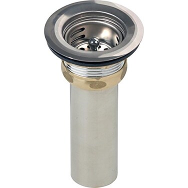 Elkay LK58 2 Drain Fitting with Type 304 Stainless Steel Body Stainless Steel Strainer Basket and Rubber Seal