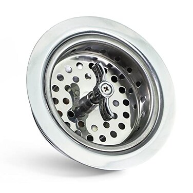 Everflow Highcraft 9763 Kitchen Sink 312 Inch Stainless Steel Drain Assembly With Strainer Basket Spin and Seal With Threaded Stopper