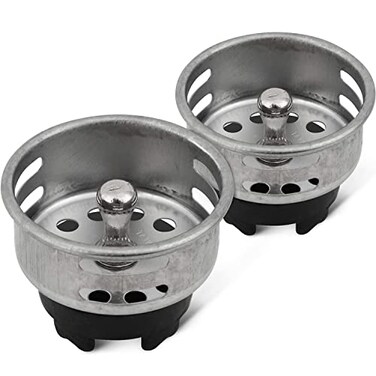 HIGHCRAFT 977332 Stainless Steel Junior Duo StrainerStopper 15 inch Replacement Basket for Bar and Prep Sinks Drains pack of 2