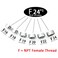 TOOLSTAR 2pcs Faucet Adapter 24mm NPT Female Thread Transfer to Female Thread Tap Connector Aerator for Bathroom Kitchen Water Purifier Adapter NPT F18mm to F24mm
