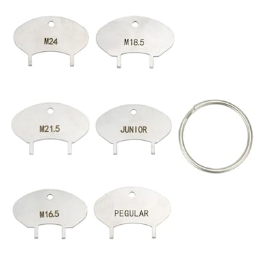 Tinoaly 6pcs Stainless Steel Faucet Aerator Key with Ring Removal Tool Fit for 6 Sizes M165 M185 Regular M24 Junior M215 Plug in Aerator