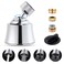 Hygie Rinse Kitchen Sink Faucet Head Replacement 4 Spray Faucet Sprayer Attachment with 2 Ball Joint Big Angle Swivel 556427UNS Famale Thread Male Thread Adapter Included Chrome