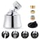 Hygie Rinse Kitchen Sink Faucet Head Replacement 4 Spray Faucet Sprayer Attachment with 2 Ball Joint Big Angle Swivel 556427UNS Famale Thread Male Thread Adapter Included Chrome