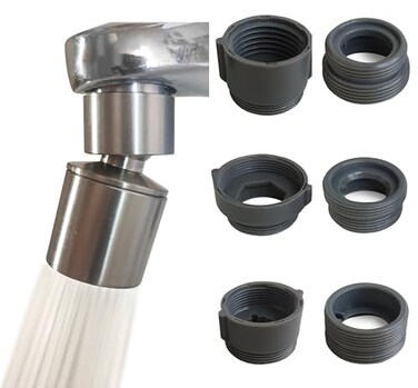 BOARNE Rotating Faucet Aerator ExtenderNozzle Faucet Adapters Universal Splash Filter Kitchen Tap Extension Kitchen Sink Tap Head Brushed Nickel