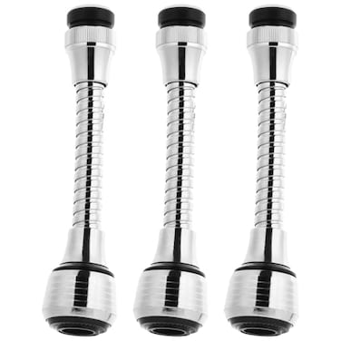 Veemoon 3 Pcs Faucet Splash Guard Rotating Faucet Flexible Faucet Extension Faucet Connector Devices Water Saving Faucet Aerator Faucet Sprayer Attachment Strainer Lengthen Appendix Abs Silver