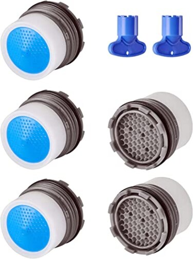 Boolavard 5 Pieces Faucet Aerator Insert Water Tap Aerators Faucet Flow Restrictor Replacement Parts for Bathroom or Kitchen 12GPM165mm064Inch