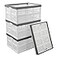 Uumitty 4 Packs 30 L Plastic Collapsible Storage Basket Folding Stackable Storage ContainersBins White