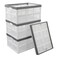 Uumitty 4 Packs 30 L Plastic Collapsible Storage Basket Folding Stackable Storage ContainersBins White