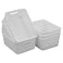 Vababa White Plastic Storage BasketsStorage Bins Pack for 6